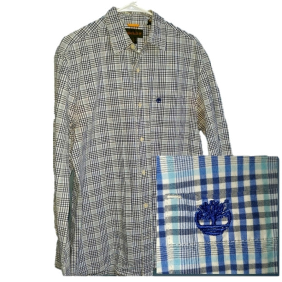 BLUE & green long sleeve buttondown Large - Picture 1 of 6